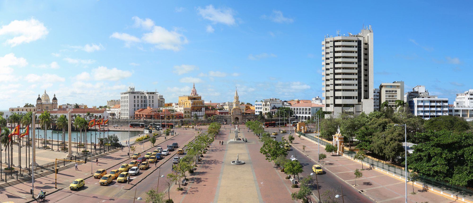 Centro Histórico de Cartagena com arquitetura colonial e vista da cidade