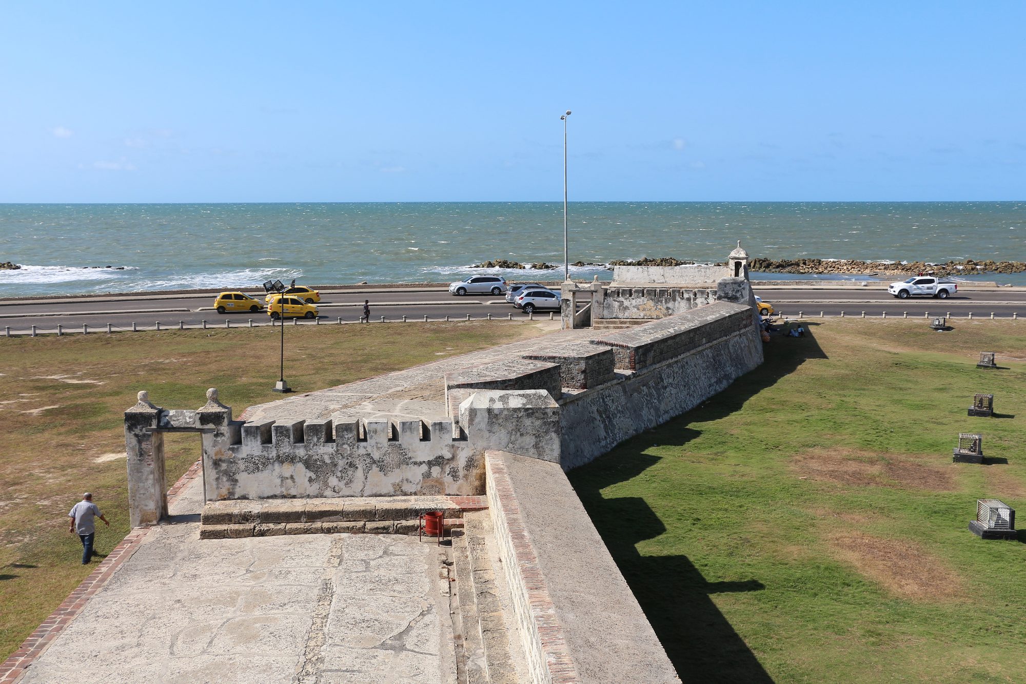 Muralhas históricas de Cartagena de frente para o mar