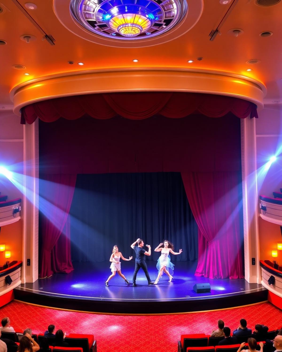 Show ao estilo Broadway no teatro do navio