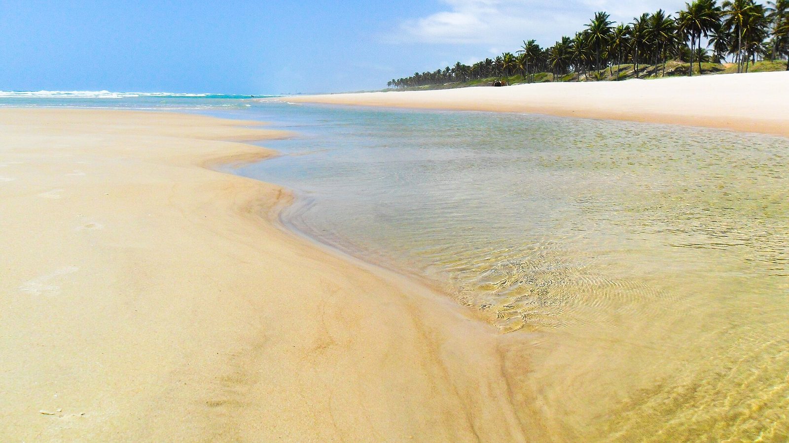 Piscina natural de águas rasas e transparentes em Alagoas