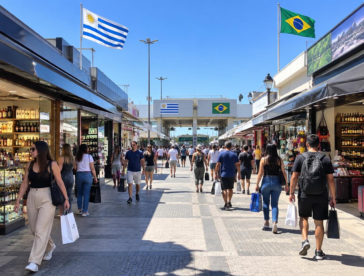 Free shops na fronteira entre Rivera e Santana do Livramento