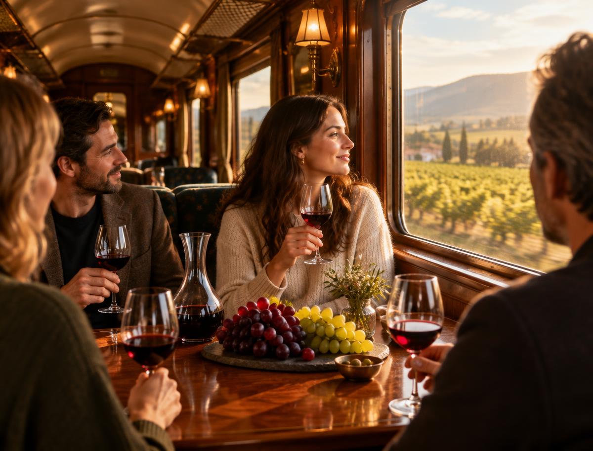 Degustação de vinhos a bordo do trem